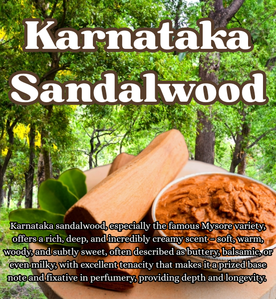 Image of Karnataka sandalwood with a natural background of trees and greenery.